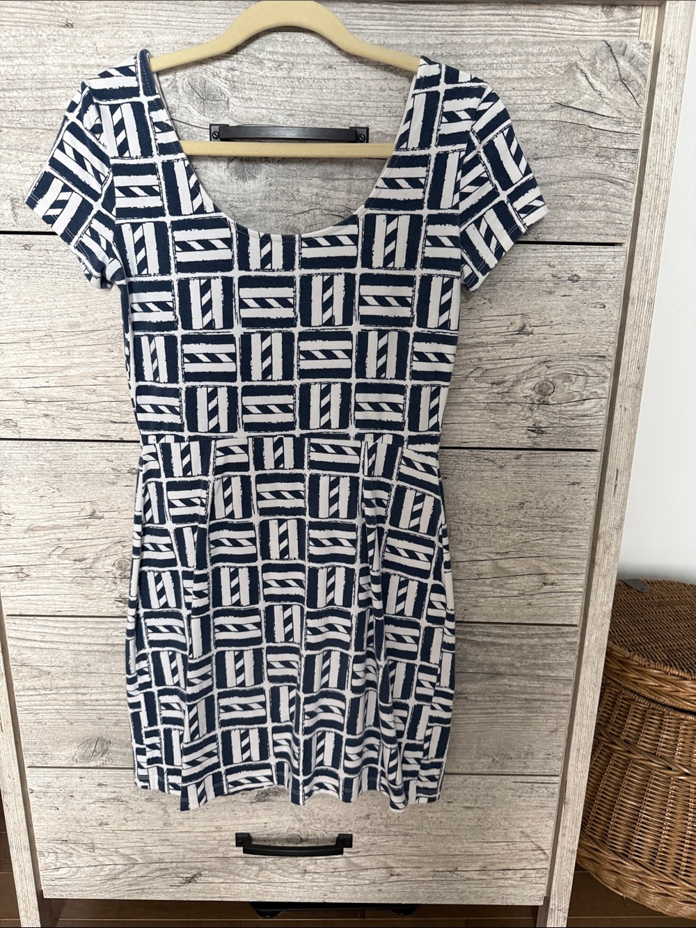Maui Gold Navy and White Scoop-Neck Women's Dress